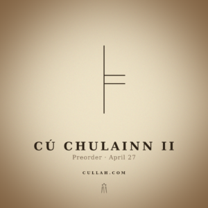 Cu Chulainn II album cover - Ogham II on parchment